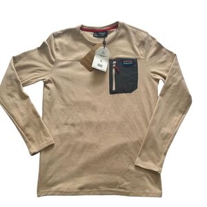 Avalanche Beige and Black Long Sleeve with Zipper Pocket